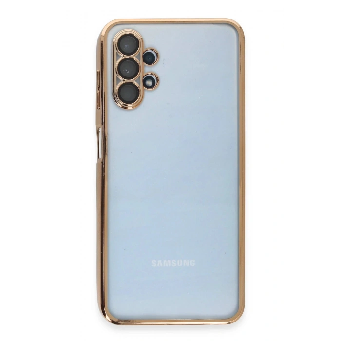 Newface Samsung Galaxy A13 4G Kılıf Razer Lensli Silikon - Gold