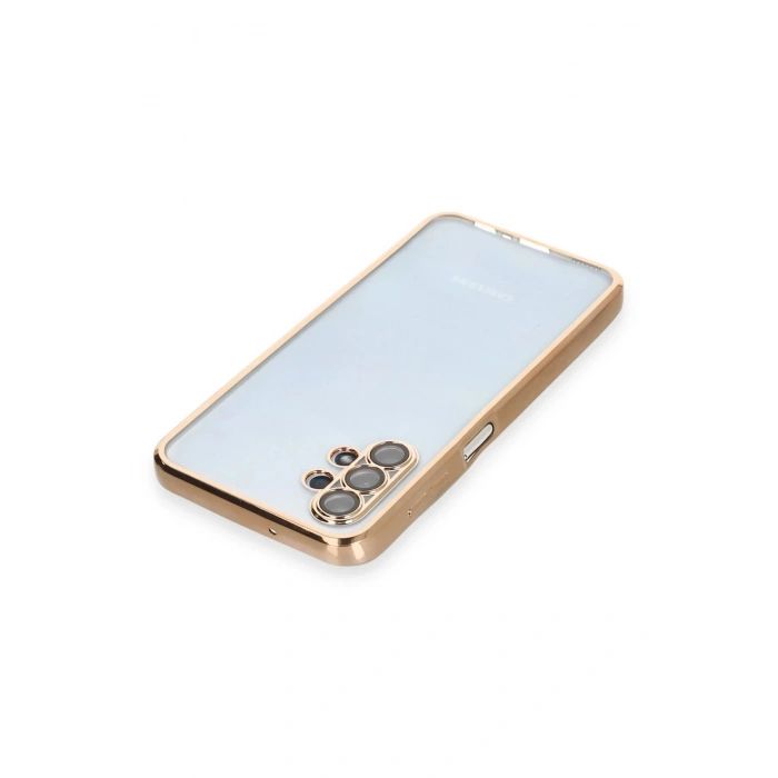 Newface Samsung Galaxy A13 4G Kılıf Razer Lensli Silikon - Gold