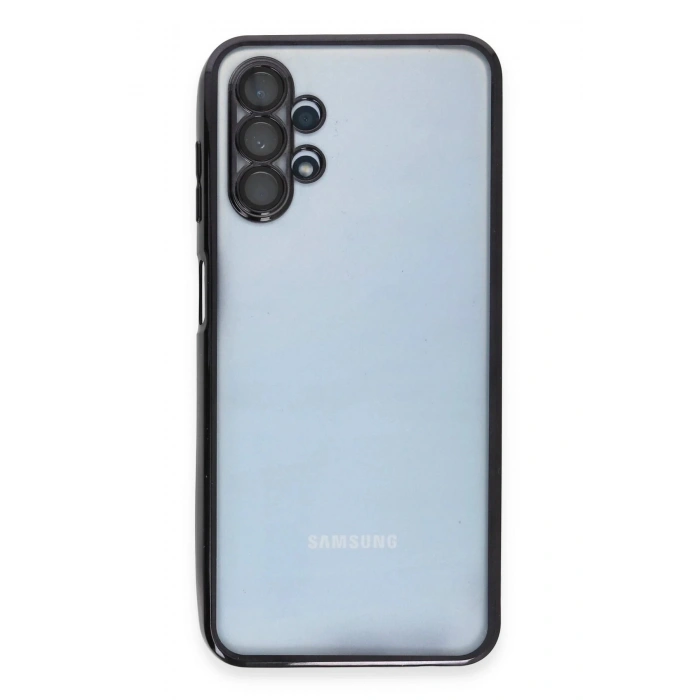 Newface Samsung Galaxy A13 4G Kılıf Razer Lensli Silikon - Siyah