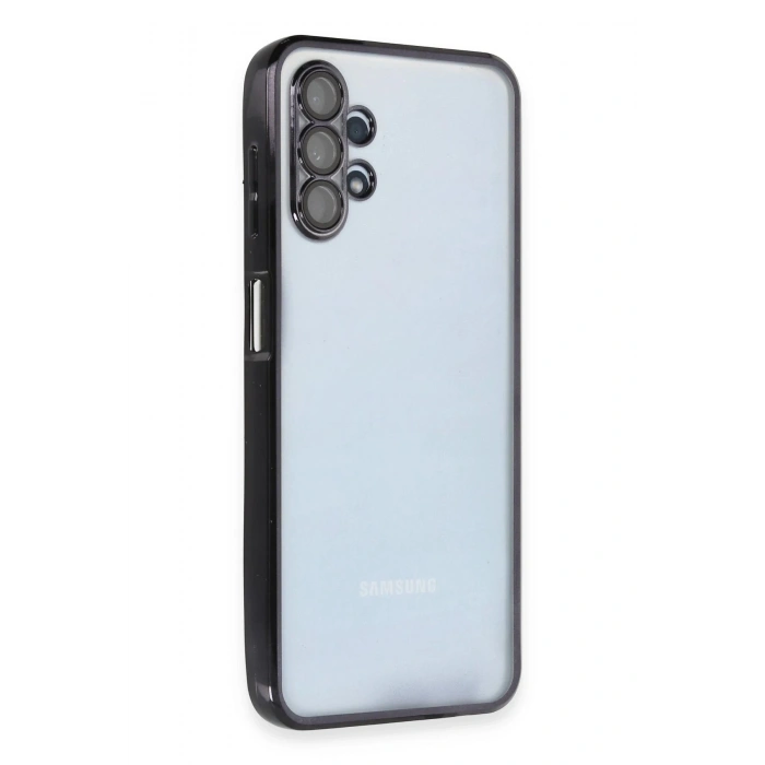 Newface Samsung Galaxy A13 4G Kılıf Razer Lensli Silikon - Siyah