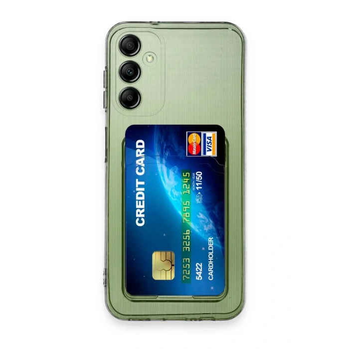 Newface Samsung Galaxy A14 4G Kılıf Kart Şeffaf Silikon - Şeffaf