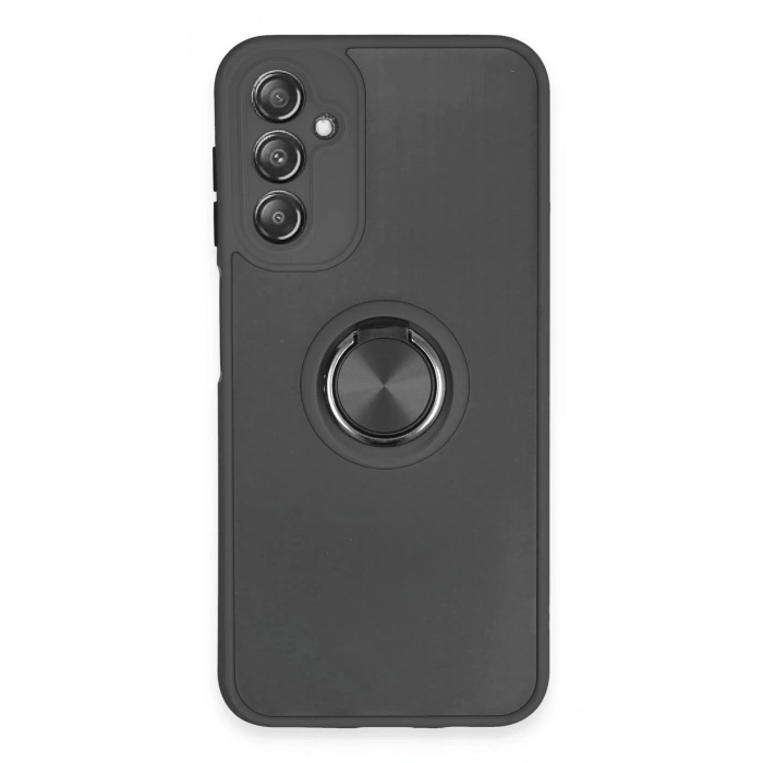 Newface Samsung Galaxy A14 4G Kılıf Montreal Yüzüklü Silikon Kapak - Siyah