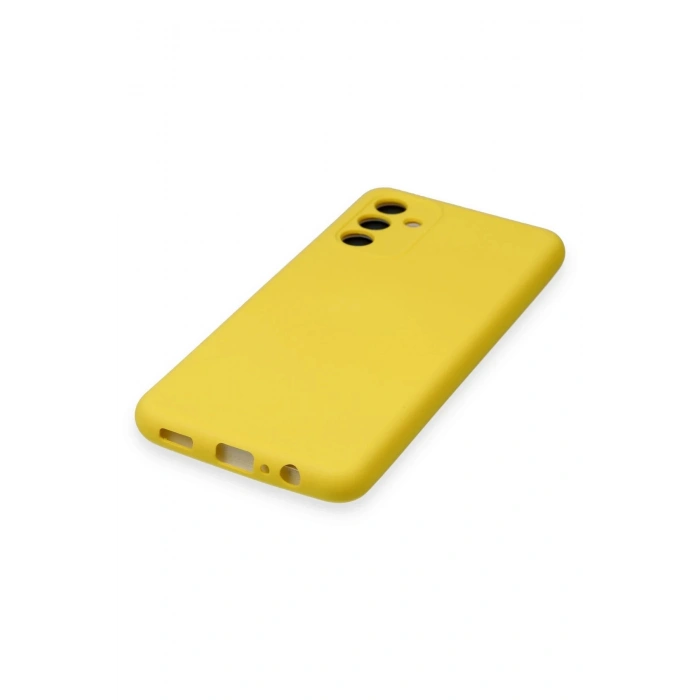 Newface Samsung Galaxy A14 4G Kılıf Nano içi Kadife Silikon - Sarı