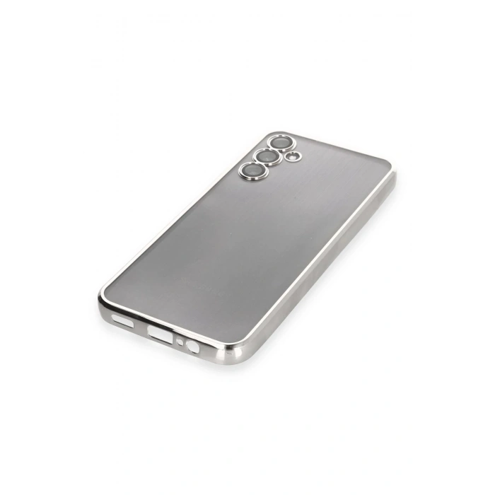 Newface Samsung Galaxy A14 4G Kılıf Razer Lensli Silikon - Gümüş