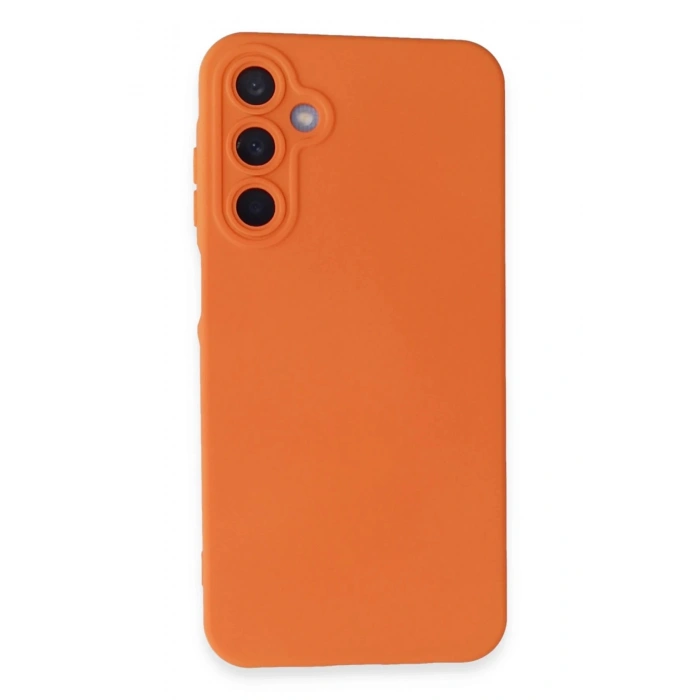 Newface Samsung Galaxy A15 4G Kılıf Nano içi Kadife Silikon - Turuncu