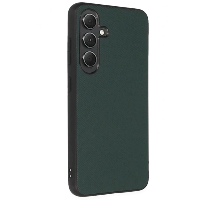 Newface Samsung Galaxy A15 4G Kılıf Taft Kapak - Koyu Yeşil
