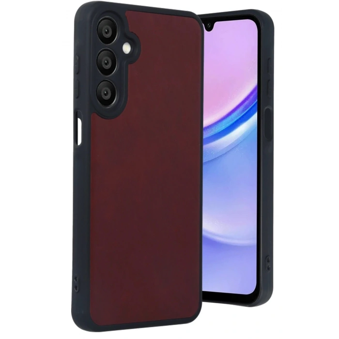 Newface Samsung Galaxy A16 5G Kılıf Aras Deri Kapak - Bordo