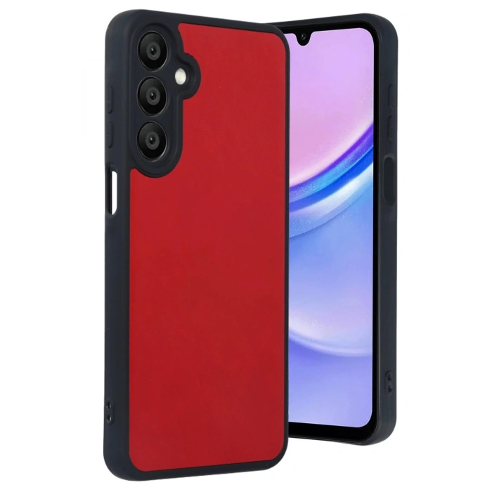 Newface Samsung Galaxy A16 5G Kılıf Aras Deri Kapak - Kırmızı