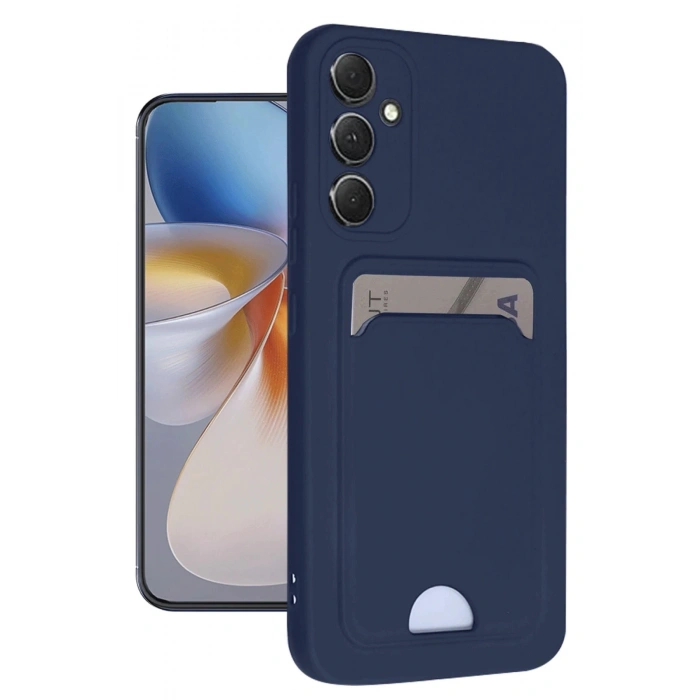 Newface Samsung Galaxy A16 5G Kılıf Kelvin Kartvizitli Silikon - Lacivert