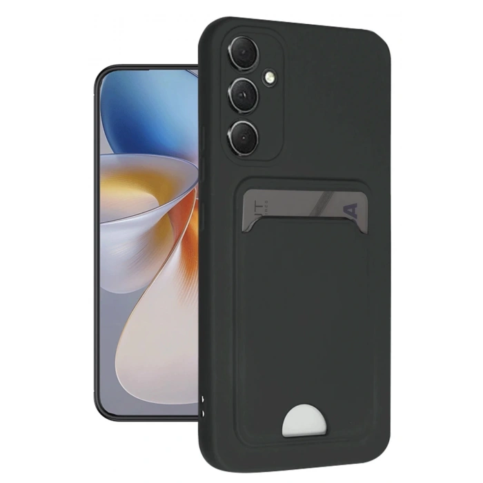 Newface Samsung Galaxy A16 5G Kılıf Kelvin Kartvizitli Silikon - Siyah