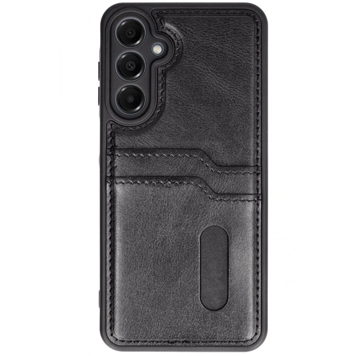 Newface Samsung Galaxy A16 5G Kılıf Sara Kartvizitli Deri Kılıf - Siyah