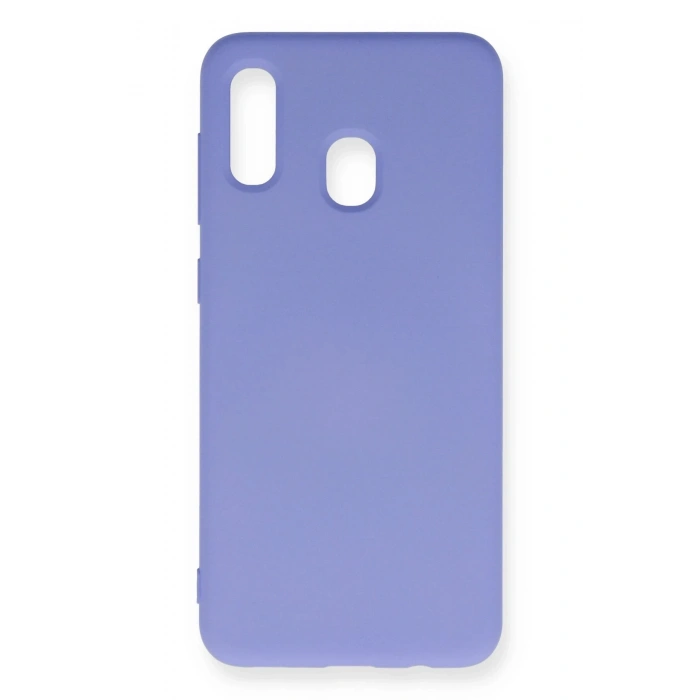 Newface Samsung Galaxy A20 Kılıf Nano içi Kadife Silikon - Lila