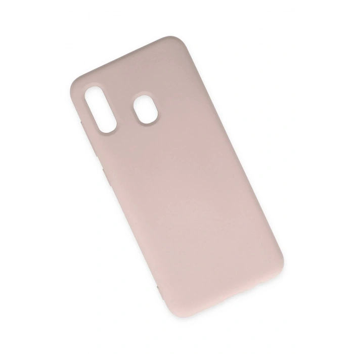 Newface Samsung Galaxy A20 Kılıf Nano içi Kadife Silikon - Pudra