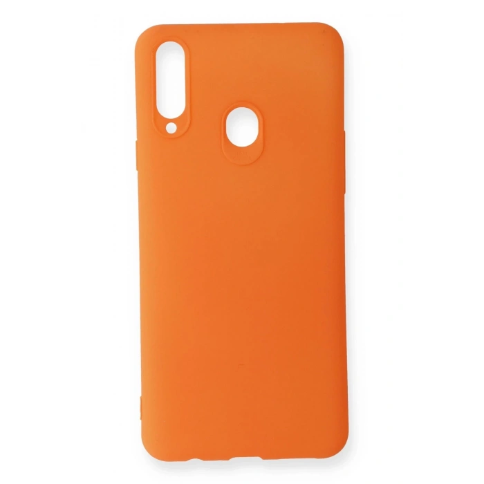 Newface Samsung Galaxy A20S Kılıf First Silikon - Turuncu