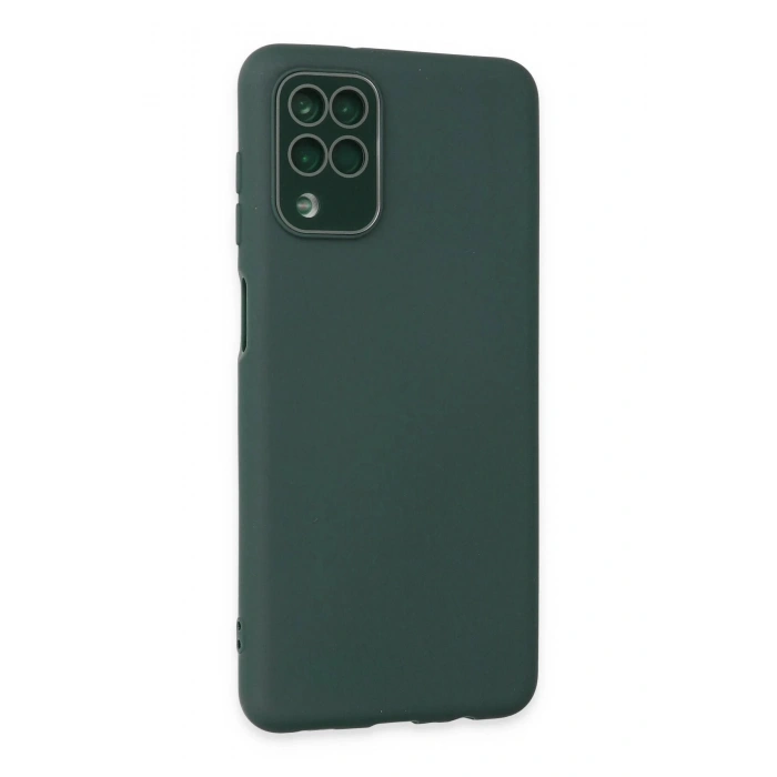 Newface Samsung Galaxy A22 Kılıf Lansman Glass Kapak - Koyu Yeşil