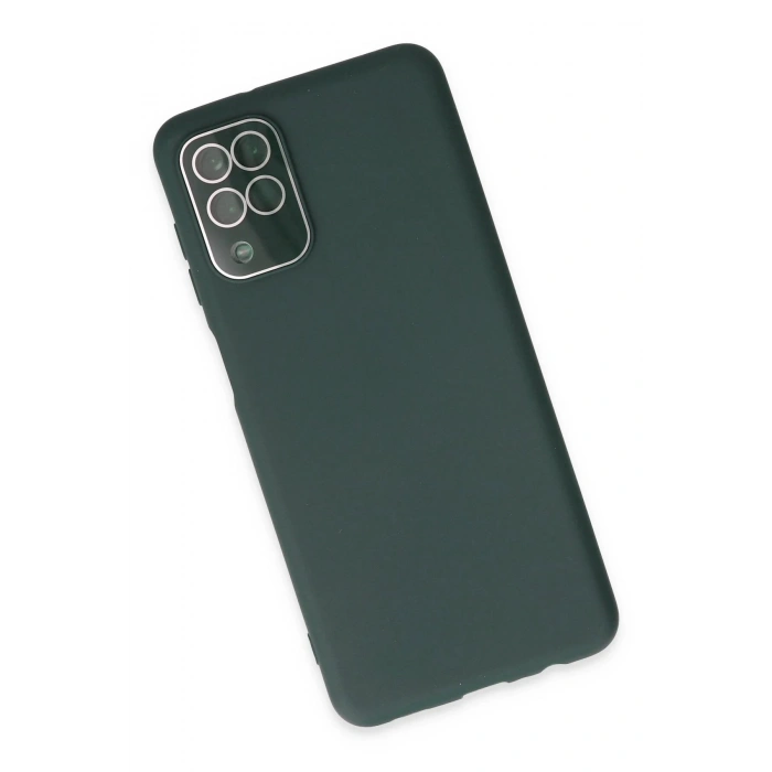 Newface Samsung Galaxy A22 Kılıf Lansman Glass Kapak - Koyu Yeşil