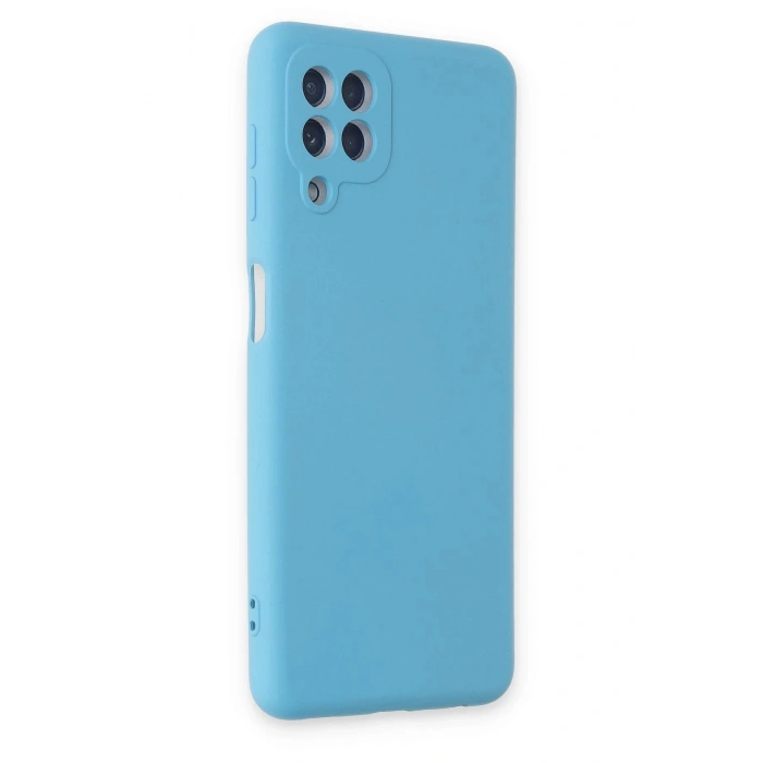 Newface Samsung Galaxy A22 Kılıf Nano içi Kadife Silikon - Mavi