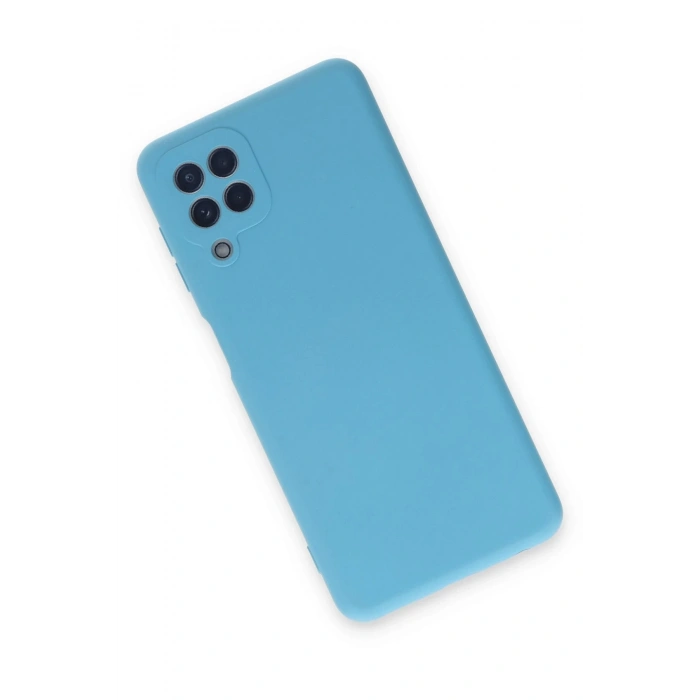 Newface Samsung Galaxy A22 Kılıf Nano içi Kadife Silikon - Mavi