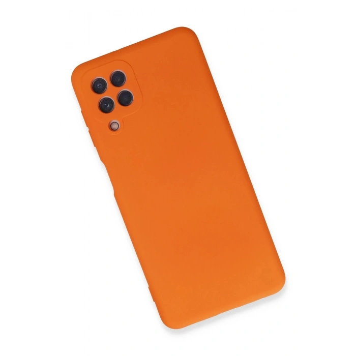 Newface Samsung Galaxy A22 Kılıf Nano içi Kadife Silikon - Turuncu