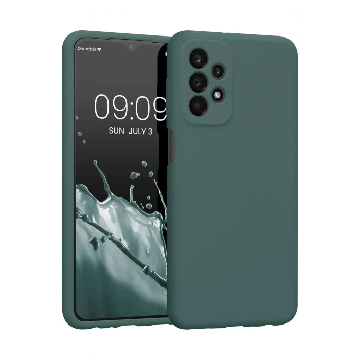 Newface Samsung Galaxy A23 4G Kılıf First Silikon - Koyu Yeşil