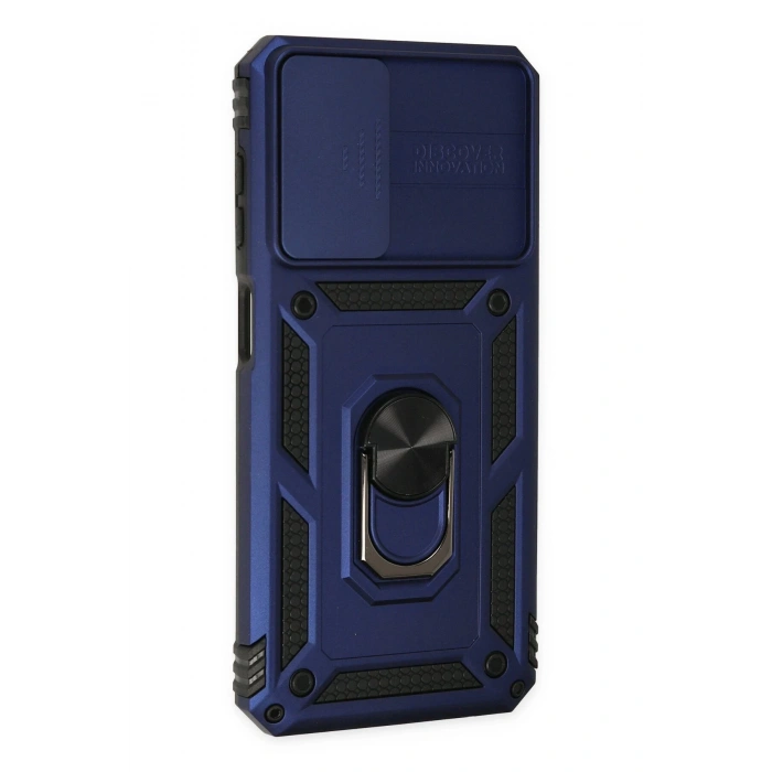 Newface Samsung Galaxy A23 4G Kılıf Pars Lens Yüzüklü Silikon - Lacivert