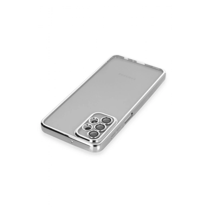 Newface Samsung Galaxy A23 4G Kılıf Razer Lensli Silikon - Gümüş