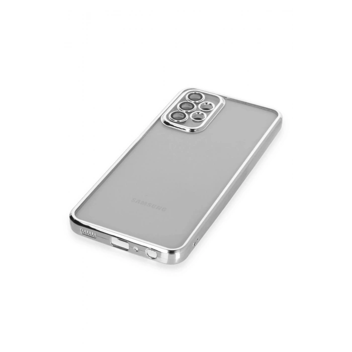 Newface Samsung Galaxy A23 4G Kılıf Razer Lensli Silikon - Gümüş