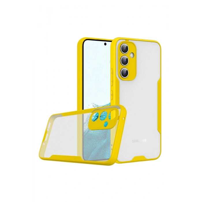 Newface Samsung Galaxy A24 4G Kılıf Platin Silikon - Sarı