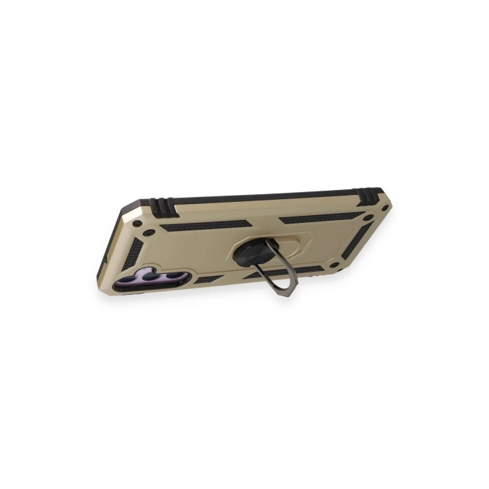 Newface Samsung Galaxy A24 4G Kılıf Sofya Yüzüklü Silikon Kapak - Gold