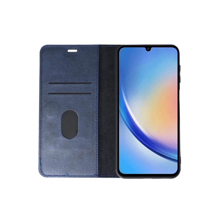 Newface Samsung Galaxy A24 4G Kılıf Trend S Plus Kapaklı Kılıf - Lacivert