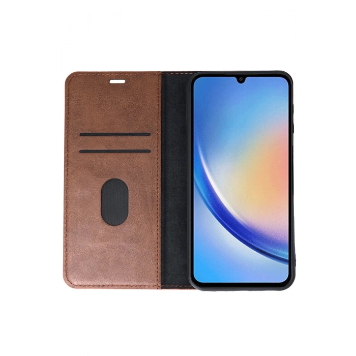 Newface Samsung Galaxy A24 4G Kılıf Trend S Plus Kapaklı Kılıf - Taba