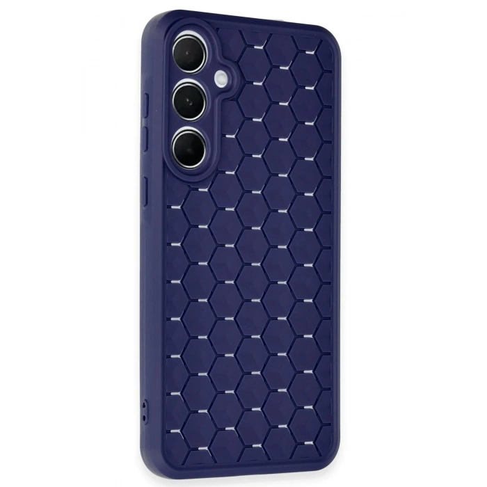 Newface Samsung Galaxy A25 5G Kılıf Petek Silikon Kapak - Lacivert