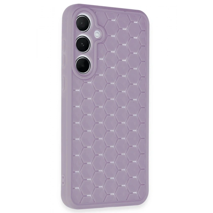 Newface Samsung Galaxy A25 5G Kılıf Petek Silikon Kapak - Lila