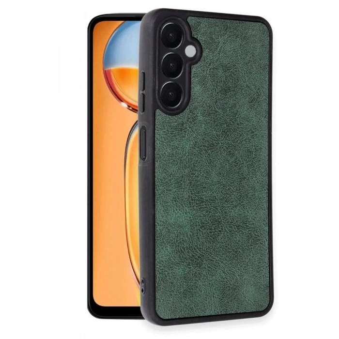 Newface Samsung Galaxy A26 Kılıf Aras Deri Kapak - Koyu Yeşil