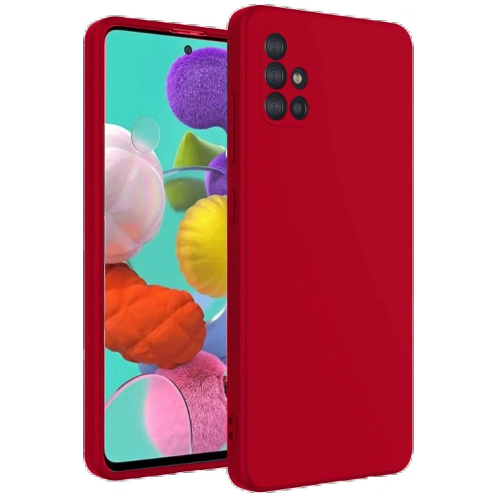 Newface Samsung Galaxy A31 Kılıf Nano içi Kadife Silikon - Kırmızı