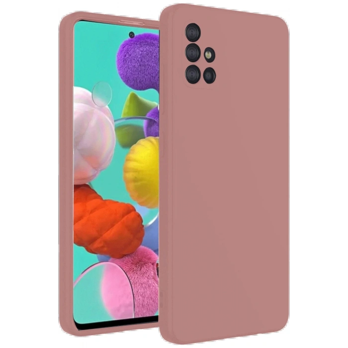 Newface Samsung Galaxy A31 Kılıf Nano içi Kadife Silikon - Pudra