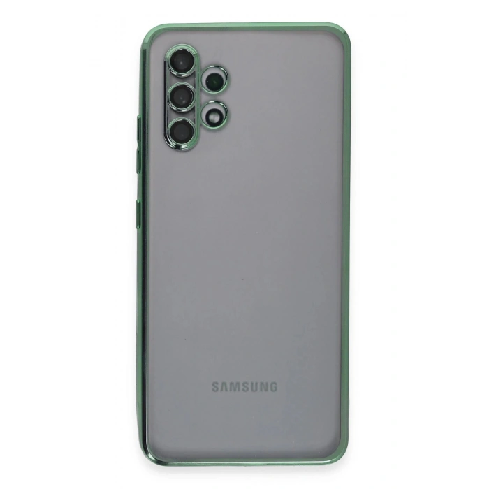 Newface Samsung Galaxy A32 Kılıf Razer Lensli Silikon - Yeşil