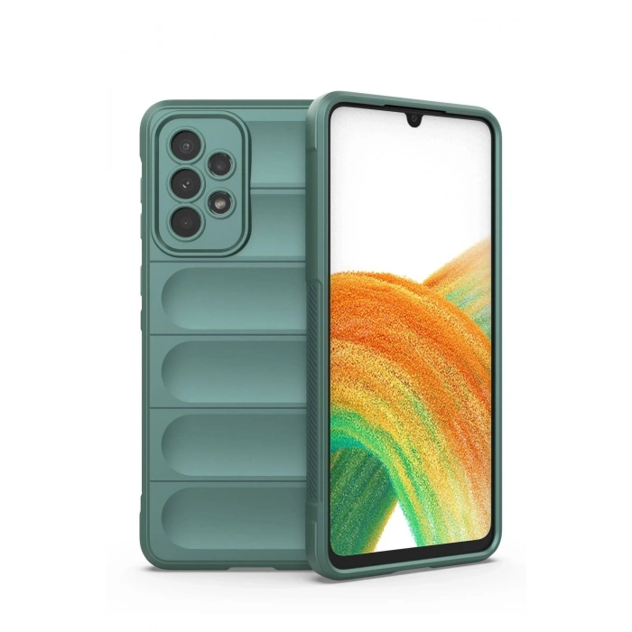 Newface Samsung Galaxy A33 5G Kılıf Optimum Silikon - Koyu Yeşil