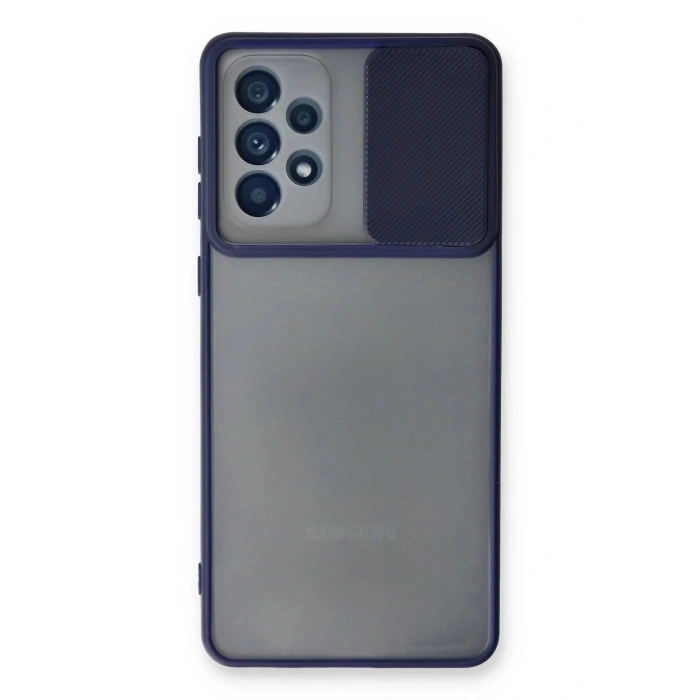 Newface Samsung Galaxy A33 5G Kılıf Palm Buzlu Kamera Sürgülü Silikon - Lacivert