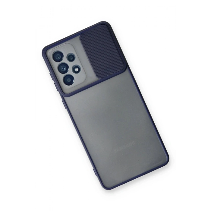 Newface Samsung Galaxy A33 5G Kılıf Palm Buzlu Kamera Sürgülü Silikon - Lacivert