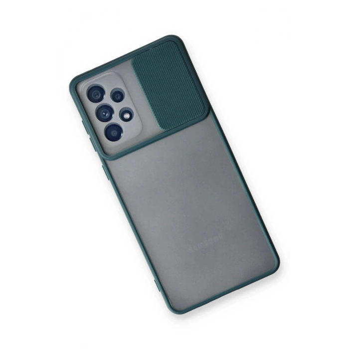 Newface Samsung Galaxy A33 5G Kılıf Palm Buzlu Kamera Sürgülü Silikon - Yeşil