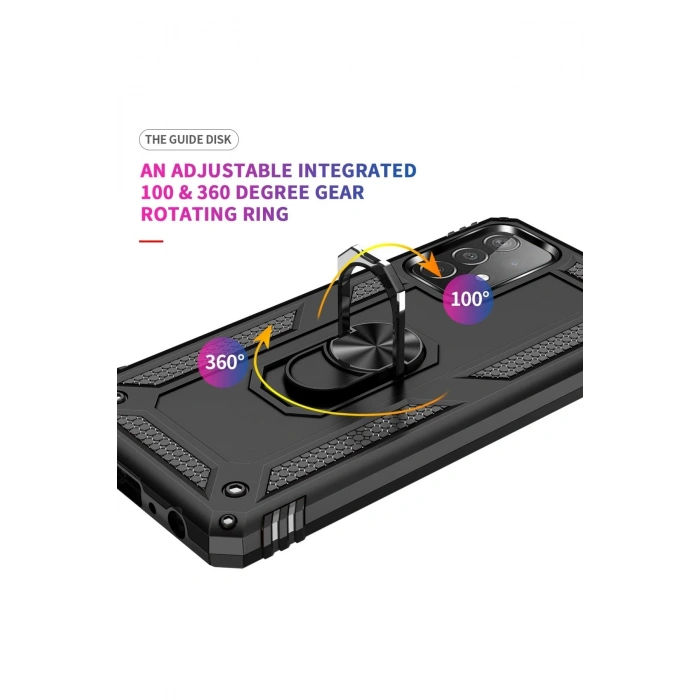 Newface Samsung Galaxy A33 5G Kılıf Sofya Yüzüklü Silikon Kapak - Siyah