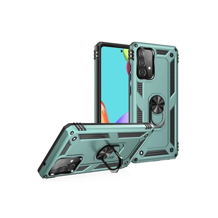 Newface Samsung Galaxy A33 5G Kılıf Sofya Yüzüklü Silikon Kapak - Yeşil