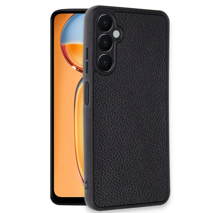 Newface Samsung Galaxy A36 Kılıf Aras Deri Kapak - Siyah