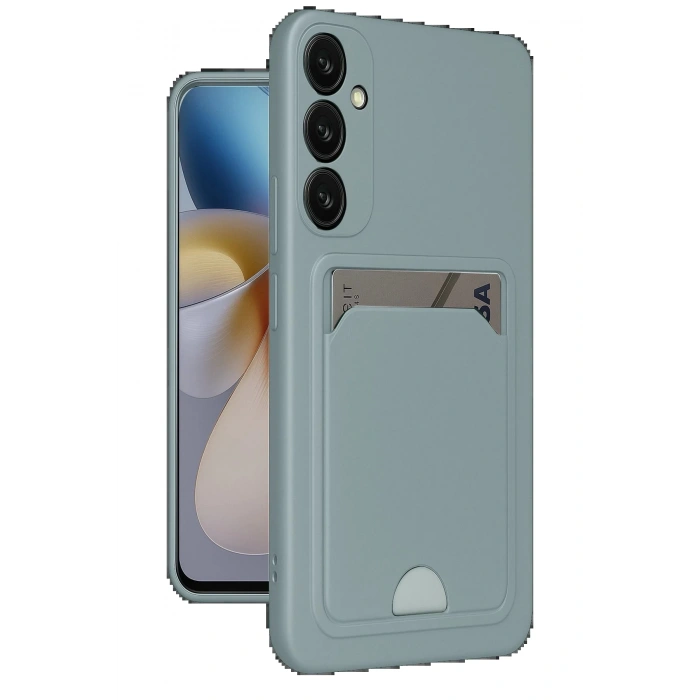 Newface Samsung Galaxy A36 Kılıf Kelvin Kartvizitli Silikon - Açık Yeşil