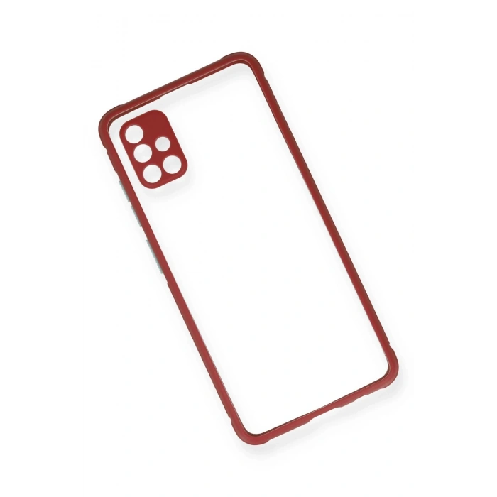 Newface Samsung Galaxy A51 Kılıf Miami Şeffaf Silikon - Fuşya