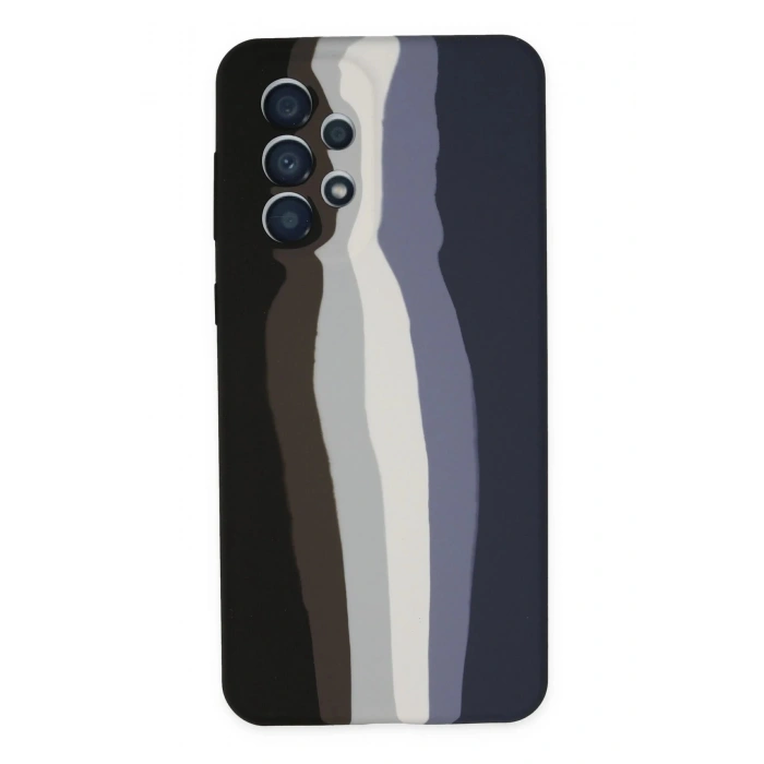 Newface Samsung Galaxy A53 5G Kılıf Ebruli Lansman Silikon - Siyah-Lacivert