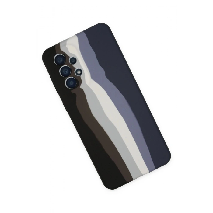 Newface Samsung Galaxy A53 5G Kılıf Ebruli Lansman Silikon - Siyah-Lacivert