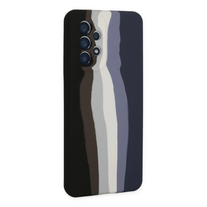 Newface Samsung Galaxy A53 5G Kılıf Ebruli Lansman Silikon - Siyah-Lacivert