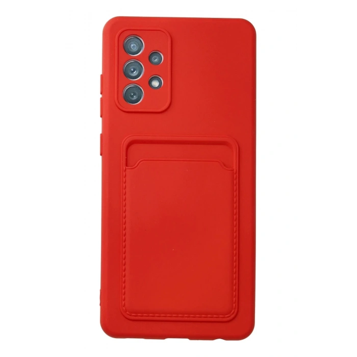 Newface Samsung Galaxy A53 5G Kılıf Kelvin Kartvizitli Silikon - Kırmızı
